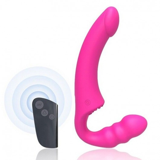 Розовый безремневой страпон Straples Strap-On Dildo - Erokay - купить с доставкой в Астрахани