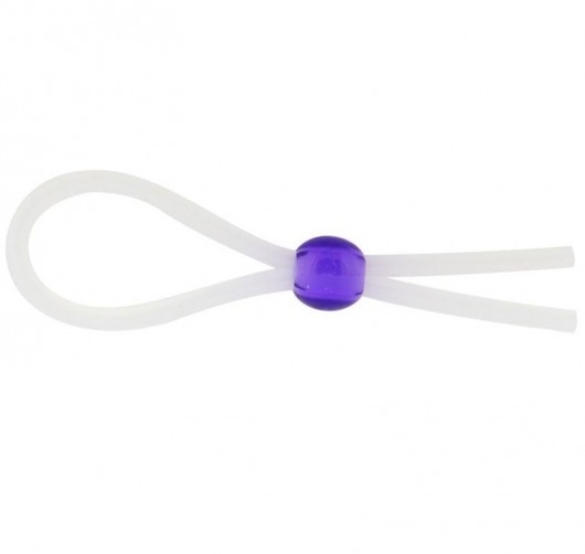 Прозрачное лассо с фиолетовой бусиной SILICONE COCK RING WITH BEAD LAVENDER - NMC - в Астрахани купить с доставкой