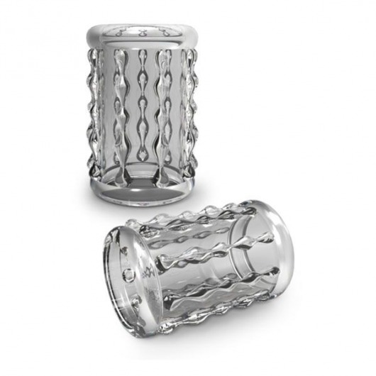 Прозрачная насадка с бороздками STAY HARD COCK SLEEVE 04 CLEAR - Blush Novelties - в Астрахани купить с доставкой