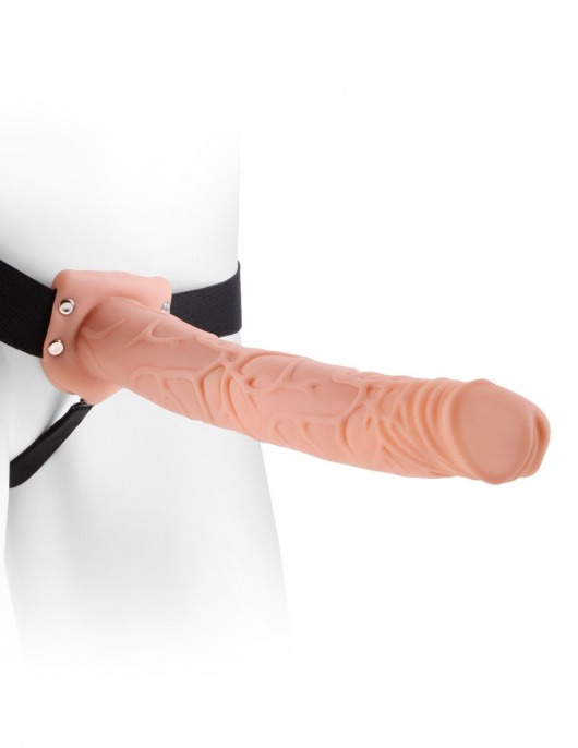 Фаллопротез телесного цвета Hollow Strap-On - 29 см. - Pipedream - купить с доставкой в Астрахани