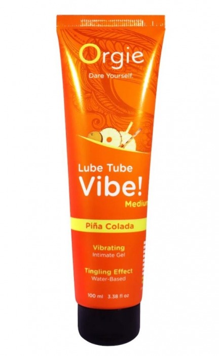Гель с эффектом вибрации Lube Tube Vibe Medium Pina Colada - 100 мл. - ORGIE - купить с доставкой в Астрахани
