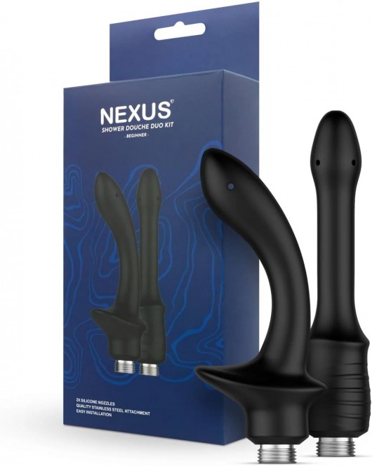 Набор из 2 насадок для анального душа Shower Douche Duo Kit Beginner - Nexus Range - купить с доставкой в Астрахани