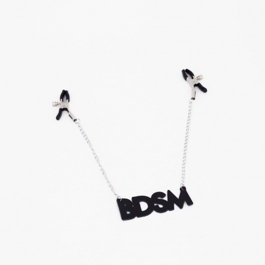 Зажимы на соски с кожаной подвеской BDSM - Crazy Handmade - купить с доставкой в Астрахани