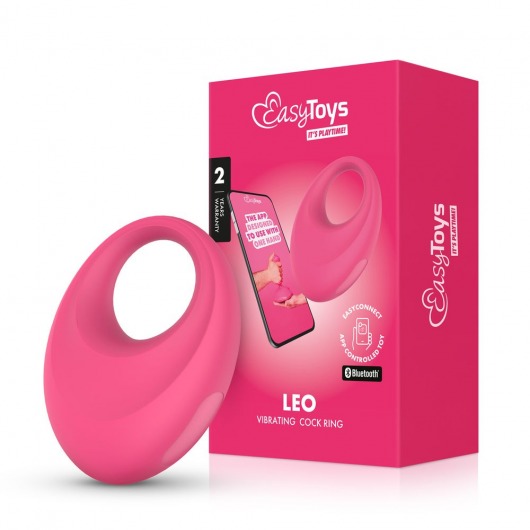 Розовое интерактивное эрекционное виброкольцо Leo - Easy toys - в Астрахани купить с доставкой