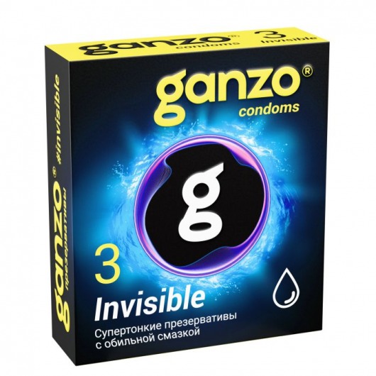 Супертонкие презервативы Ganzo Invisible - 3 шт. - Ganzo - купить с доставкой в Астрахани