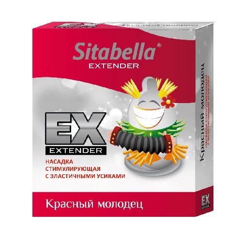 Стимулирующая насадка Sitabella Extender  Красный молодец - Sitabella - купить с доставкой в Астрахани
