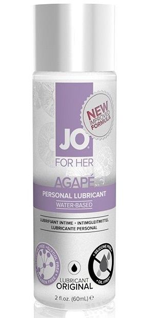 Лубрикант на водной основе для женщин JO AGAPE LUBRICANT ORIGINAL - 60 мл. - System JO - купить с доставкой в Астрахани