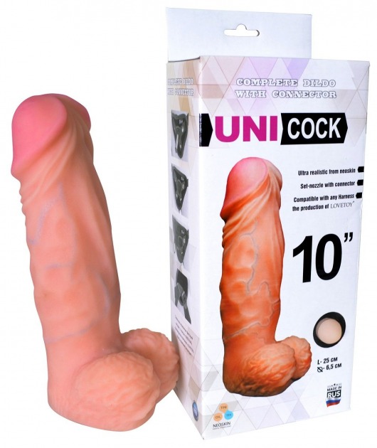 Фаллическая насадка Харнесс UNICOCK 10  - 25 см. - LOVETOY (А-Полимер) - купить с доставкой в Астрахани