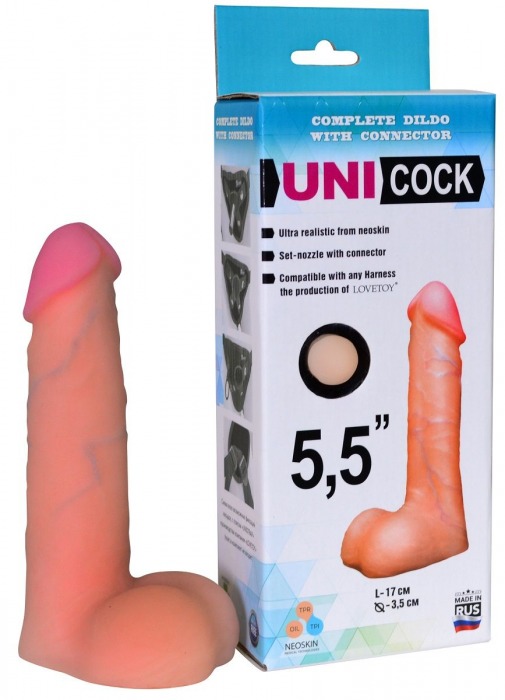 Фаллическая насадка Харнесс UNICOCK 5,5  - 17 см. - LOVETOY (А-Полимер) - купить с доставкой в Астрахани