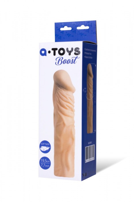Насадка с ярко выраженной головкой и рельефным стволом - 19 см. - A-toys - в Астрахани купить с доставкой