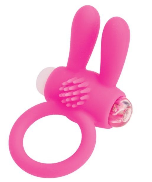 Розовое эрекционное виброкольцо A-toys с ушками - A-toys - в Астрахани купить с доставкой