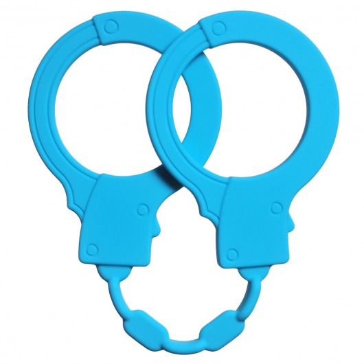 Голубые силиконовые наручники Stretchy Cuffs Turquoise - Lola Games - купить с доставкой в Астрахани