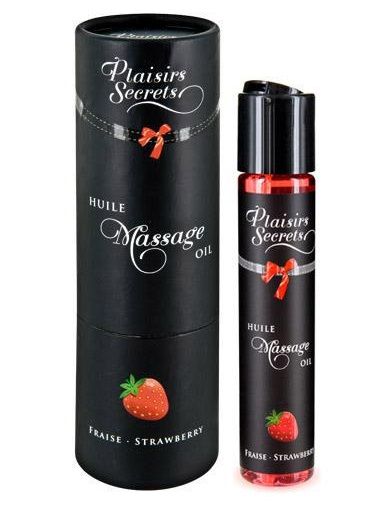 Массажное масло с ароматом клубники Huile de Massage Gourmande Fraise des Bois - 59 мл. - Plaisir Secret - купить с доставкой в Астрахани