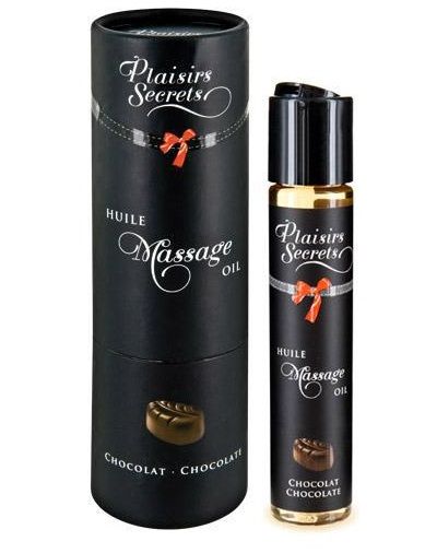 Массажное масло с ароматом шоколада Huile de Massage Gourmande Chocolat - 59 мл. - Plaisir Secret - купить с доставкой в Астрахани