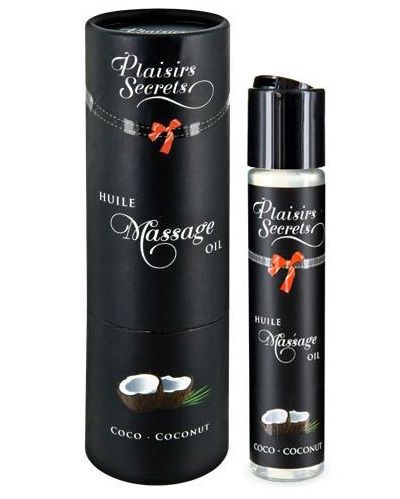 Массажное масло с ароматом кокоса Huile de Massage Gourmande Coco - 59 мл. - Plaisir Secret - купить с доставкой в Астрахани