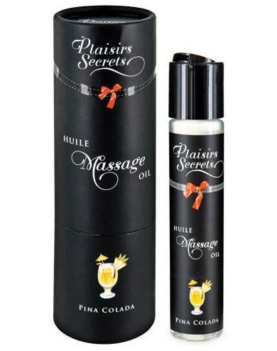 Массажное масло с ароматом пина колады Huile de Massage Gourmande Pina Colada - 59 мл. - Plaisir Secret - купить с доставкой в Астрахани