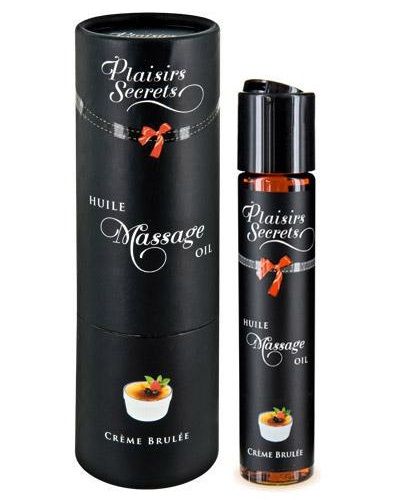 Массажное масло с ароматом крем брюле Huile de Massage Gourmande Creme Brulée - 59 мл. - Plaisir Secret - купить с доставкой в Астрахани