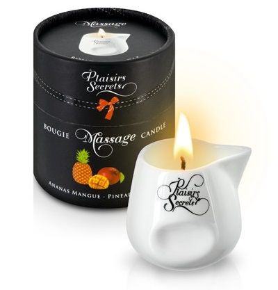 Массажная свеча с ароматом манго и ананаса Bougie de Massage Ananas Mangue - 80 мл. - Plaisir Secret - купить с доставкой в Астрахани