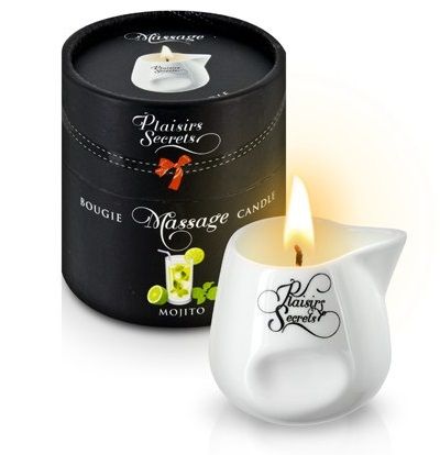 Массажная свеча с ароматом мохито Bougie de Massage Mojito - 80 мл. - Plaisir Secret - купить с доставкой в Астрахани