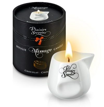 Массажная свеча с ароматом шоколада Bougie de Massage Gourmande Chocolat - 80 мл. - Plaisir Secret - купить с доставкой в Астрахани