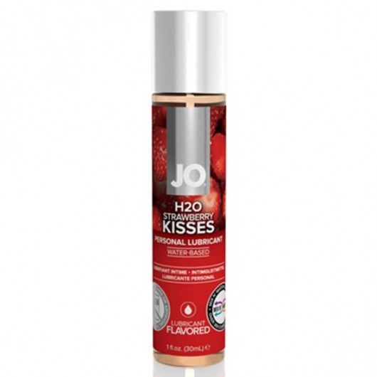 Смазка с ароматом клубники JO Flavored Strawberry Kiss - 30 мл. - System JO - купить с доставкой в Астрахани