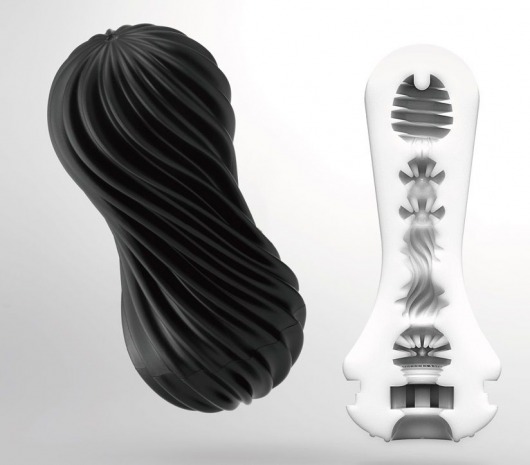 Мастурбатор FLEX Rocky Black с плотным рельефом - Tenga - в Астрахани купить с доставкой