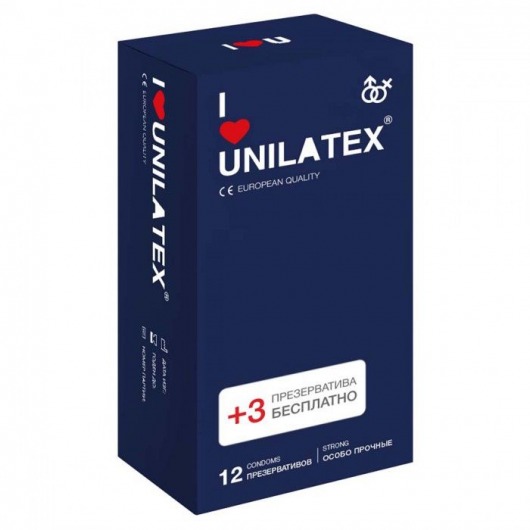 Ультрапрочные презервативы Unilatex Extra Strong - 12 шт. + 3 шт. в подарок - Unilatex - купить с доставкой в Астрахани