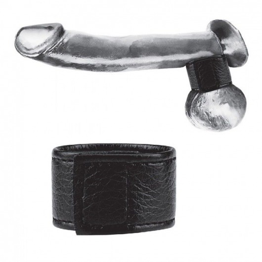 Чёрная утяжка на мошонку 1  Velcro Ball Stretcher - BlueLine - купить с доставкой в Астрахани