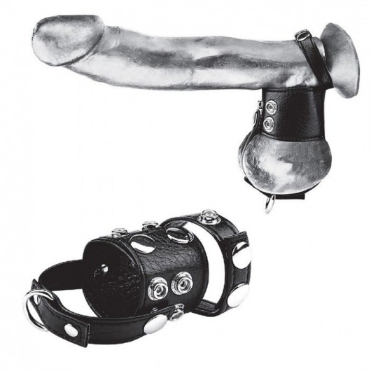 Утяжка на пенис и мошонку Cock Ring With 1.5  Ball Stretcher And Optional Weight Ring - BlueLine - купить с доставкой в Астрахани