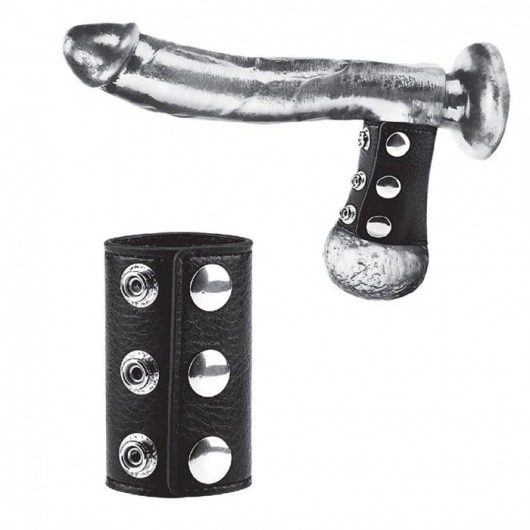 Чёрная утяжка на кнопках 100% PVC STRAP WITH METAL SNAP - BlueLine - купить с доставкой в Астрахани