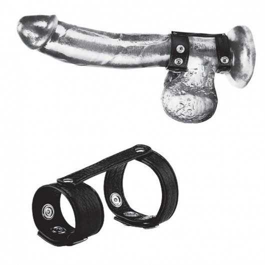 Утяжка на пенис с клёпками Duo Snap Cock And Ball Ring - BlueLine - купить с доставкой в Астрахани