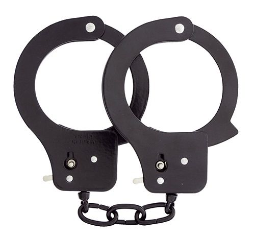 Чёрные наручники из листового металла BONDX METAL CUFFS BLACK - Dream Toys - купить с доставкой в Астрахани