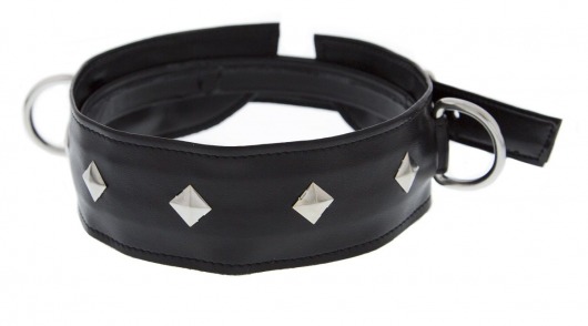 Полиуретановый ошейник с пуклями и D-кольцами Collar with Studs - Blush Novelties - купить с доставкой в Астрахани