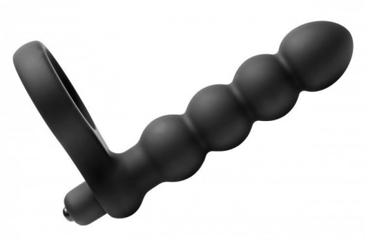 Насадка для двойного проникновения Double Fun Cock Ring with Double Penetration Vibe - XR Brands - в Астрахани купить с доставкой