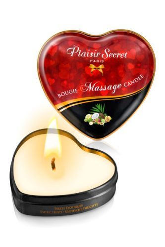 Массажная свеча с ароматом экзотических фруктов Bougie Massage Candle - 35 мл. - Plaisir Secret - купить с доставкой в Астрахани