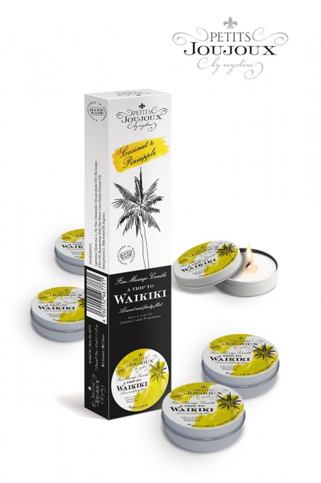 Набор из 5 свечей Petits Joujoux Waikiki Beach с ароматом кокоса и ананаса - MyStim - купить с доставкой в Астрахани