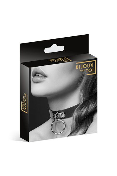 Узенький ошейник из полиуретана с кольцом - Bijoux Pour Toi - купить с доставкой в Астрахани