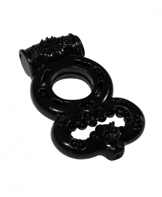 Чёрное эрекционное кольцо Rings Treadle с подхватом - Lola Games - в Астрахани купить с доставкой