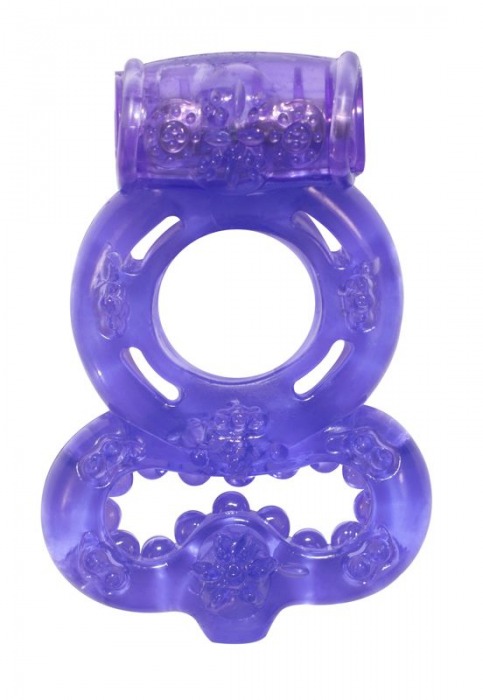 Фиолетовое эрекционное кольцо Rings Treadle с подхватом - Lola Games - в Астрахани купить с доставкой