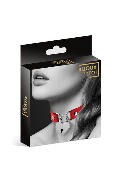 Красный чокер с замком в форме сердца - Bijoux Pour Toi - купить с доставкой в Астрахани
