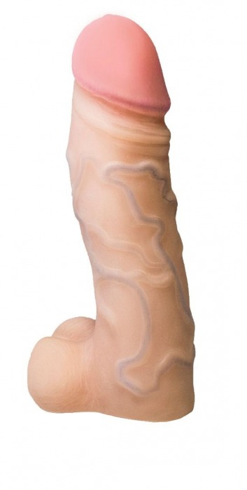 Реалистичная насадка с мошонкой REAL Standard - 15,5 см. - LOVETOY (А-Полимер) - купить с доставкой в Астрахани