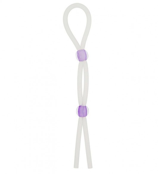 Прозрачное эрекционное кольцо-лассо SILICONE LASSO COCK RING DUAL BEADS - NMC - в Астрахани купить с доставкой