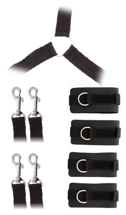 Комплект наручников и поножей LUXURIOUS BED RESTRAINT CUFF SET - Blush Novelties - купить с доставкой в Астрахани
